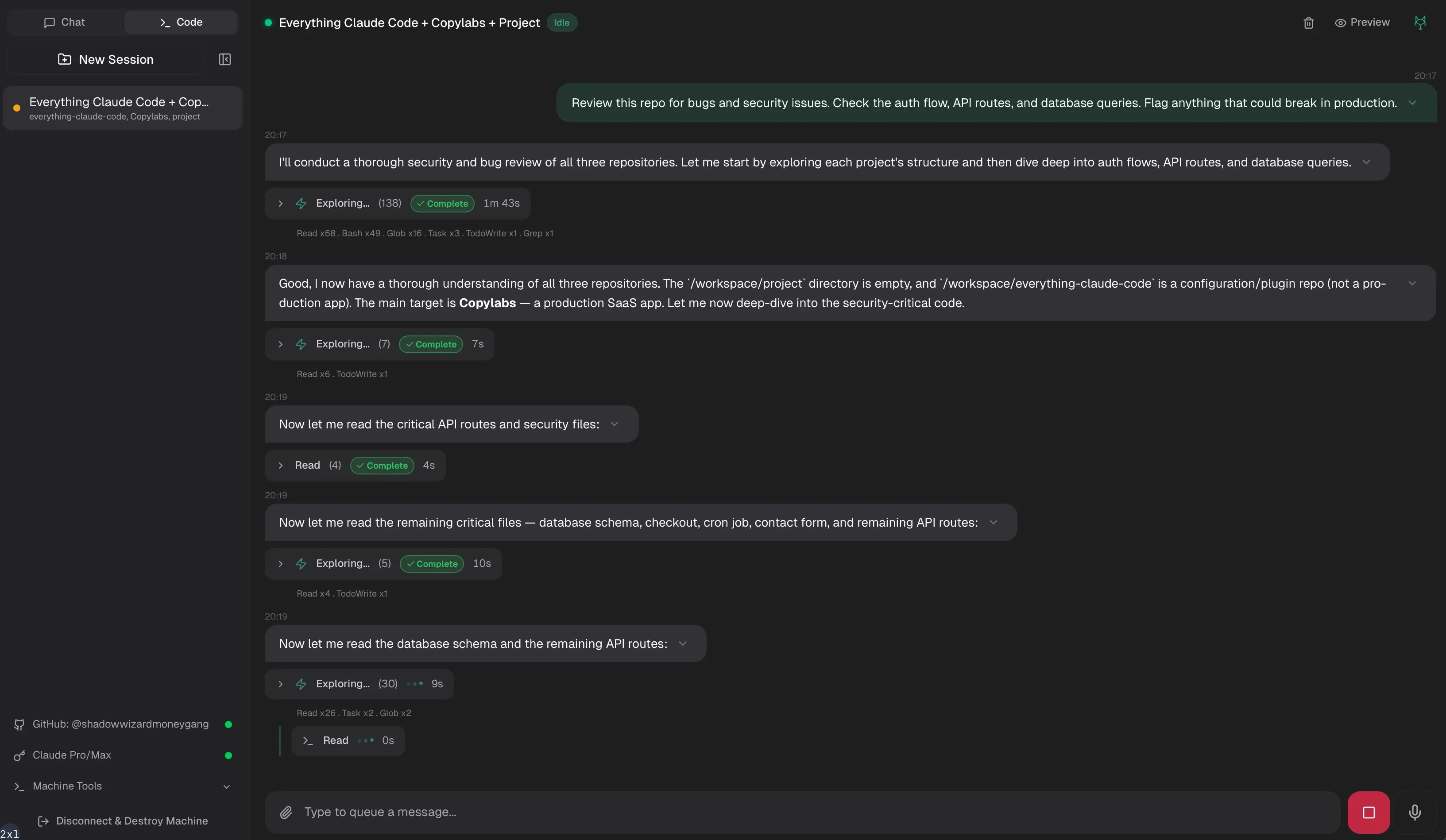 Anubix desktop workspace - multi-repo code exploration and security review